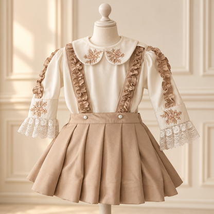 Vintage Cream Pinafore Set
