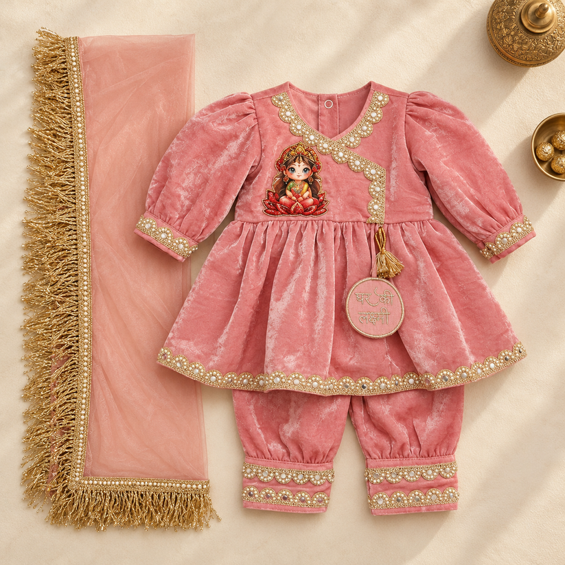 Divine Pink Festive Set For Girls | Baby Casa – BabyCasa