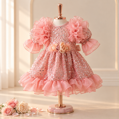 Dreamy Pink Sequin Princess Dress