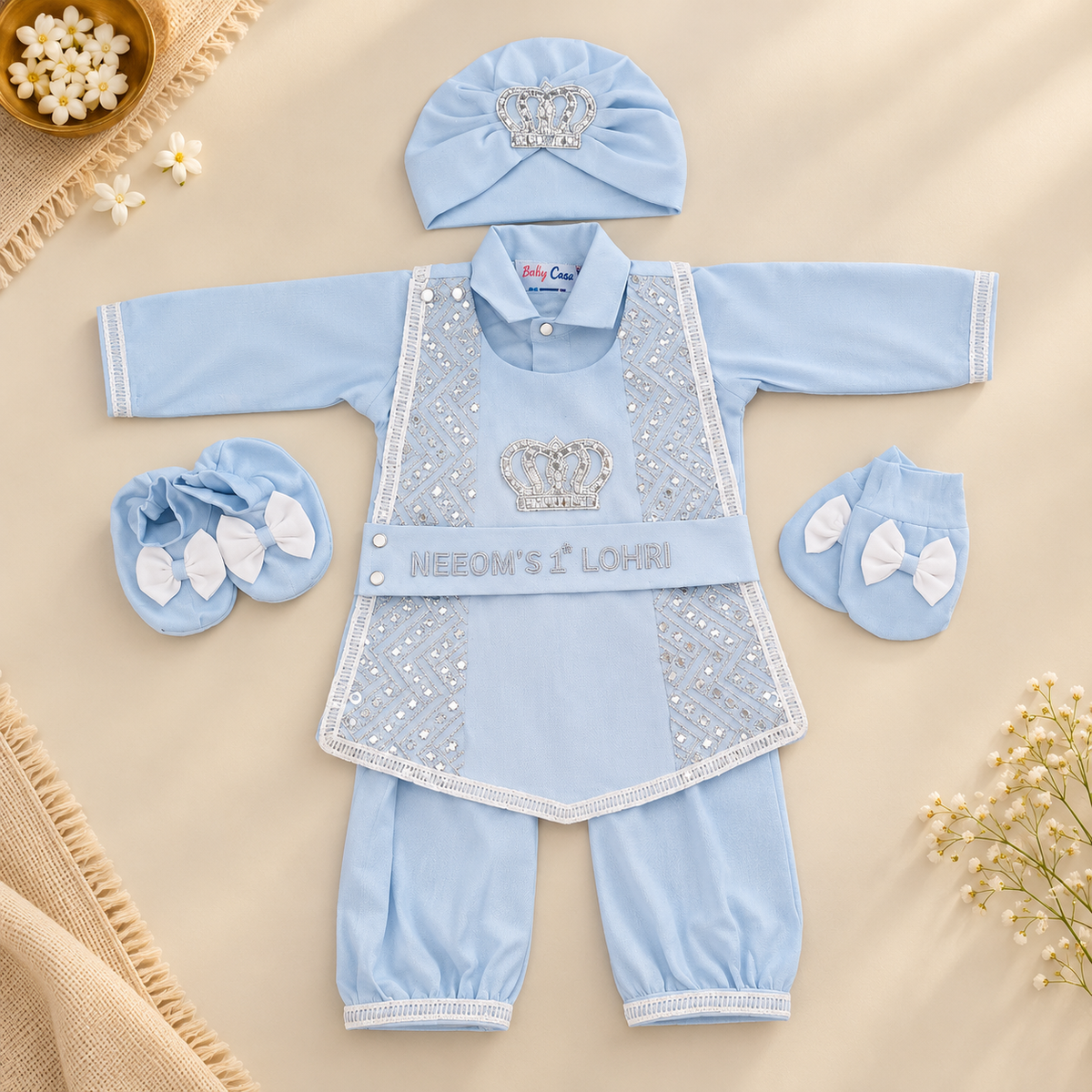 Baby Blue Crown Lohri Set