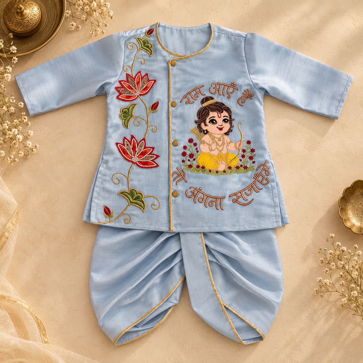Embroidered Ram Kurta Set