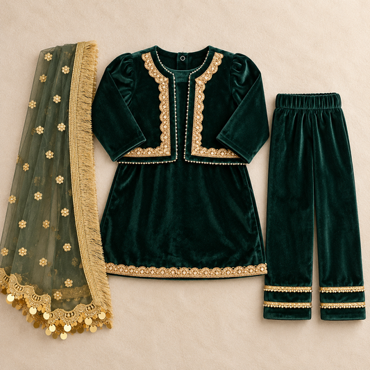 Emerald Green Velvet Set