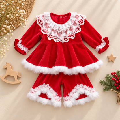Red Lace Christmas Set