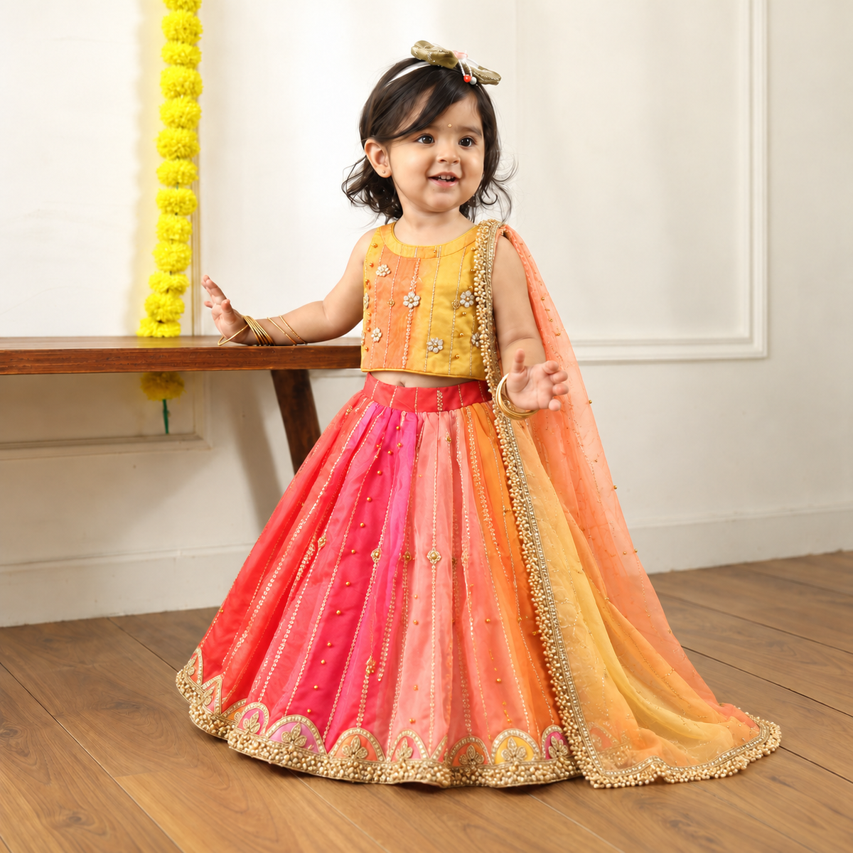 Coral Pink Lehenga Set
