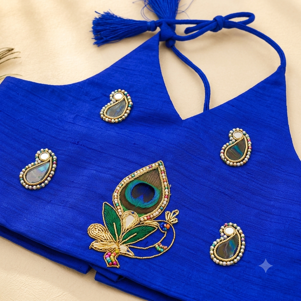 Royal Blue Peacock Lehenga Set