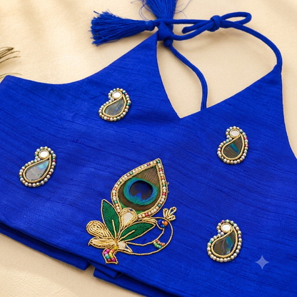 Royal Blue Peacock Lehenga Set