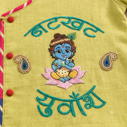 Lime Krishna Dhoti Set
