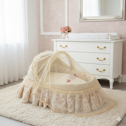 The Gold Bassinet  The Empress Moses Basket: A Cradle of Pure Elegance