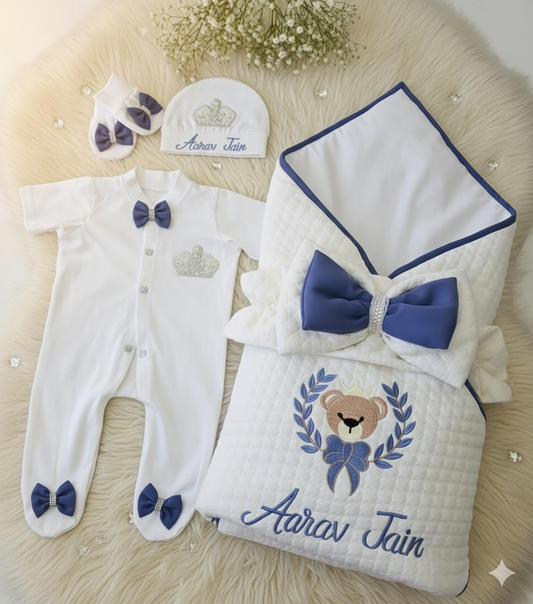 The Blue Bow Teddy Combo Set