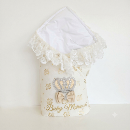 Ivory Gold Crown Lace Wrap