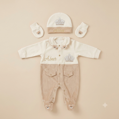 Crown Teddy Romper Set