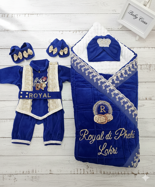 The "Royal" Personalized Blue Lohri Set
