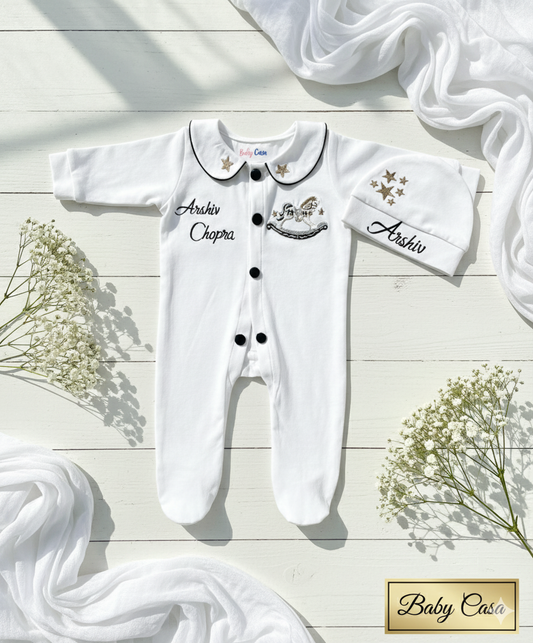 Rocking Horse Romper & Cap Set