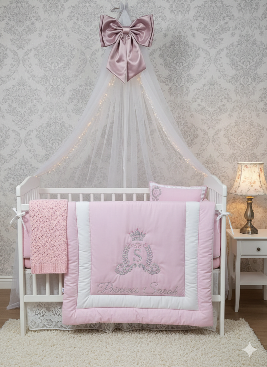 Princess Pink Crib Bedding Set