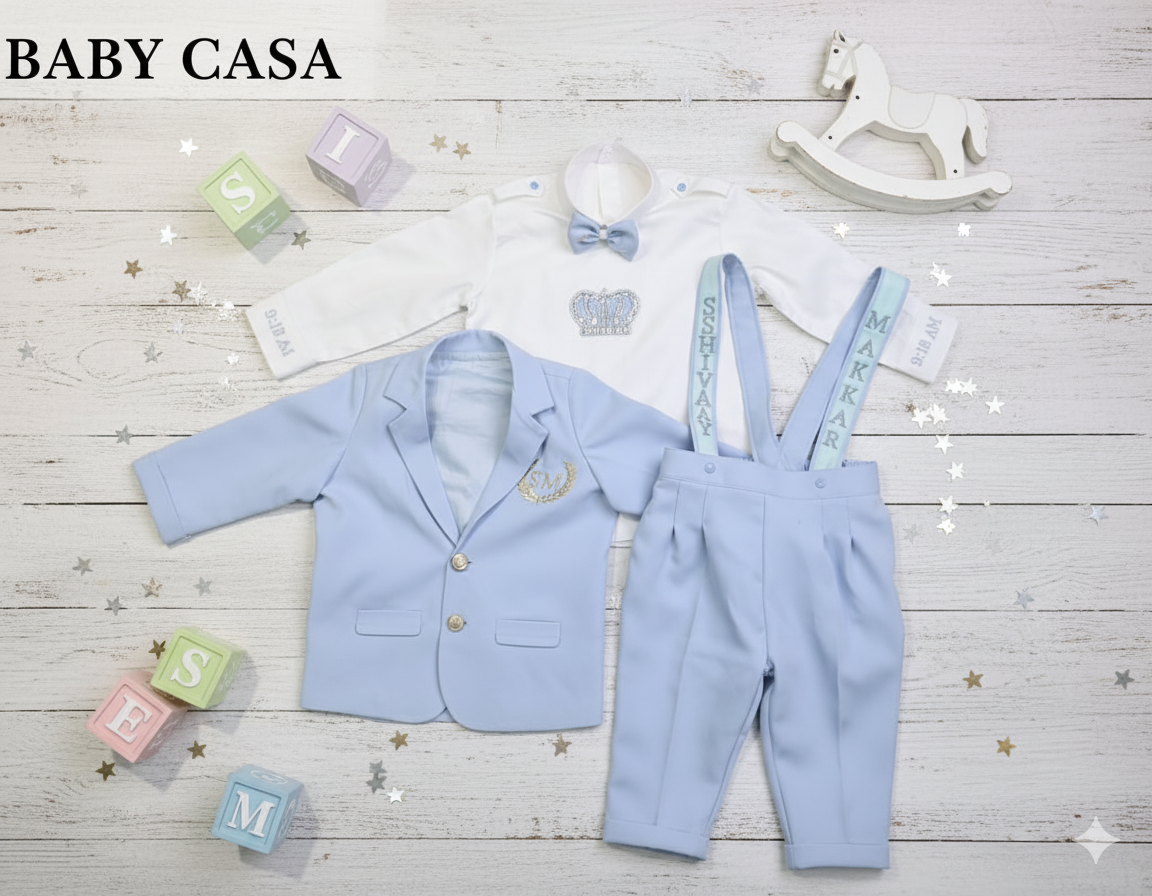 The Blue Initial 3 Piece Blazer Suit