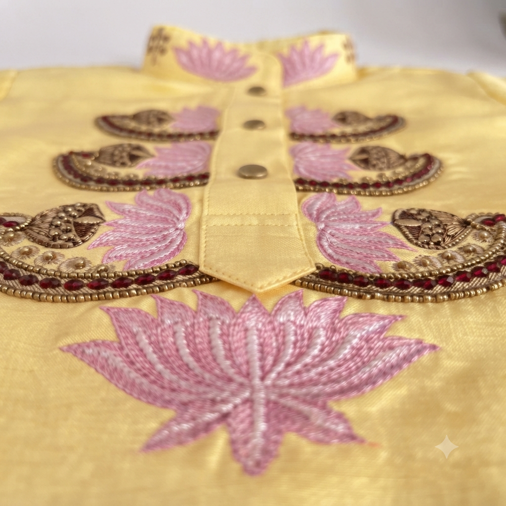Yellow Lotus Kurta Set