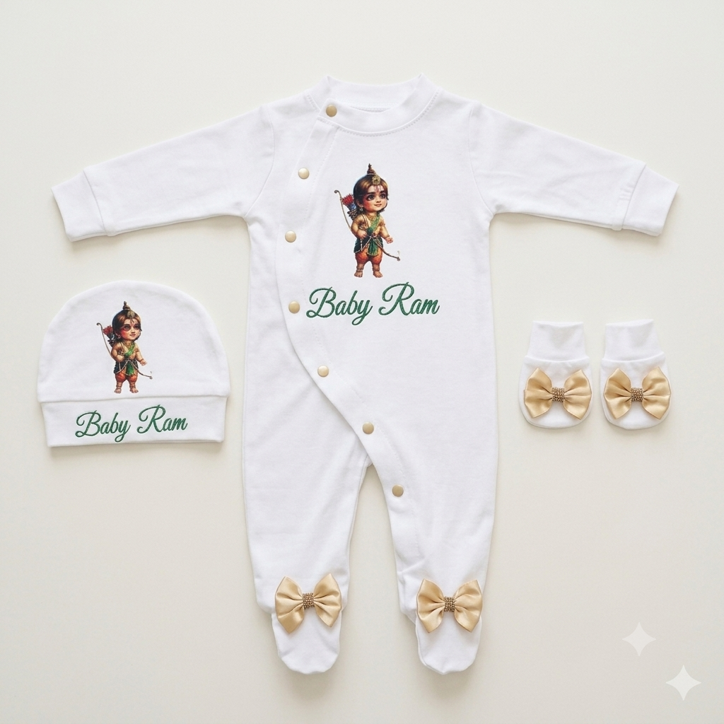 Baby Ram White Romper Set