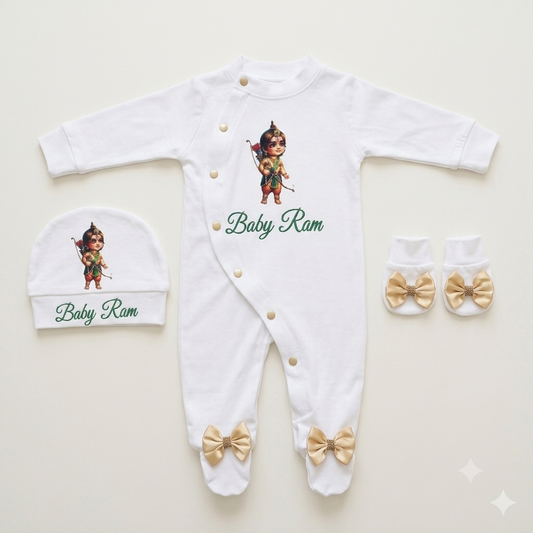 Baby Ram White Romper Set
