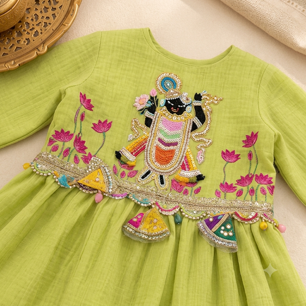 Pista Green Krishna Palazzo Set