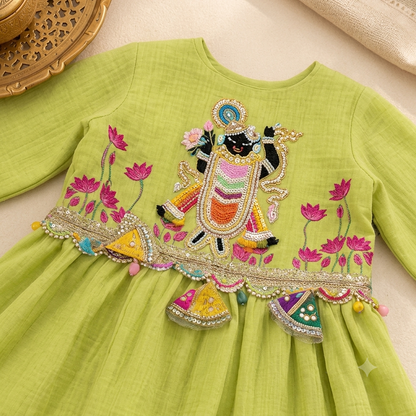 Pista Green Krishna Palazzo Set