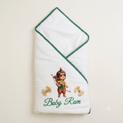 Baby Ram Embroidered Wrap