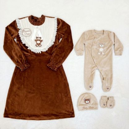 Chocolate Bear Mom & Baby Twinning Set