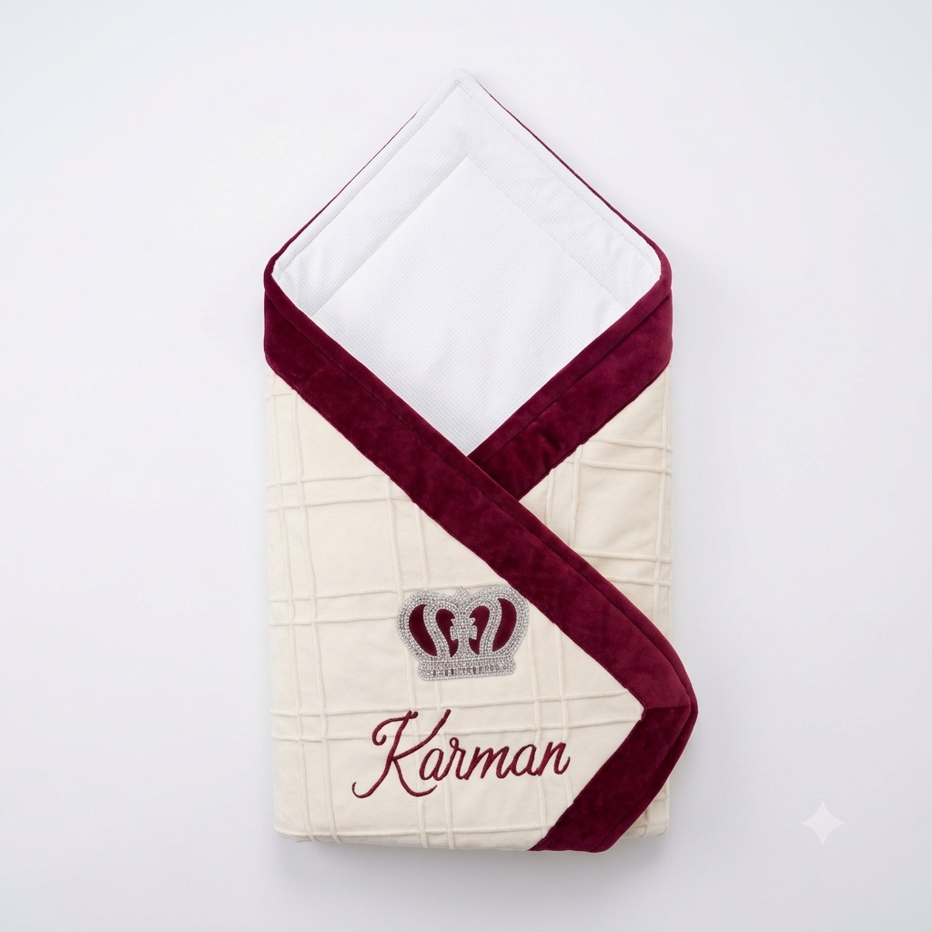 Burgundy Crown Baby Wrap