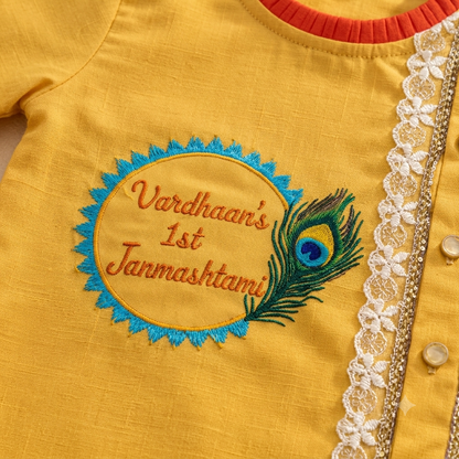 Janmashtami Yellow Orange Set