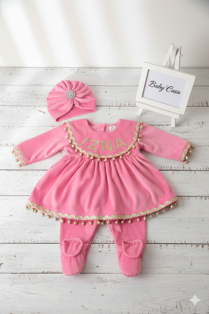 The "Izna" Personalized Pink & Gold Festival Set