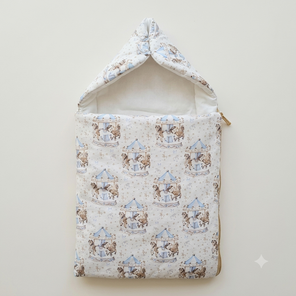 Blue Carousel Baby Wrap
