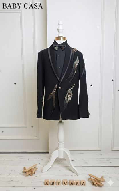Black Tuxedo with Golden Embellishments