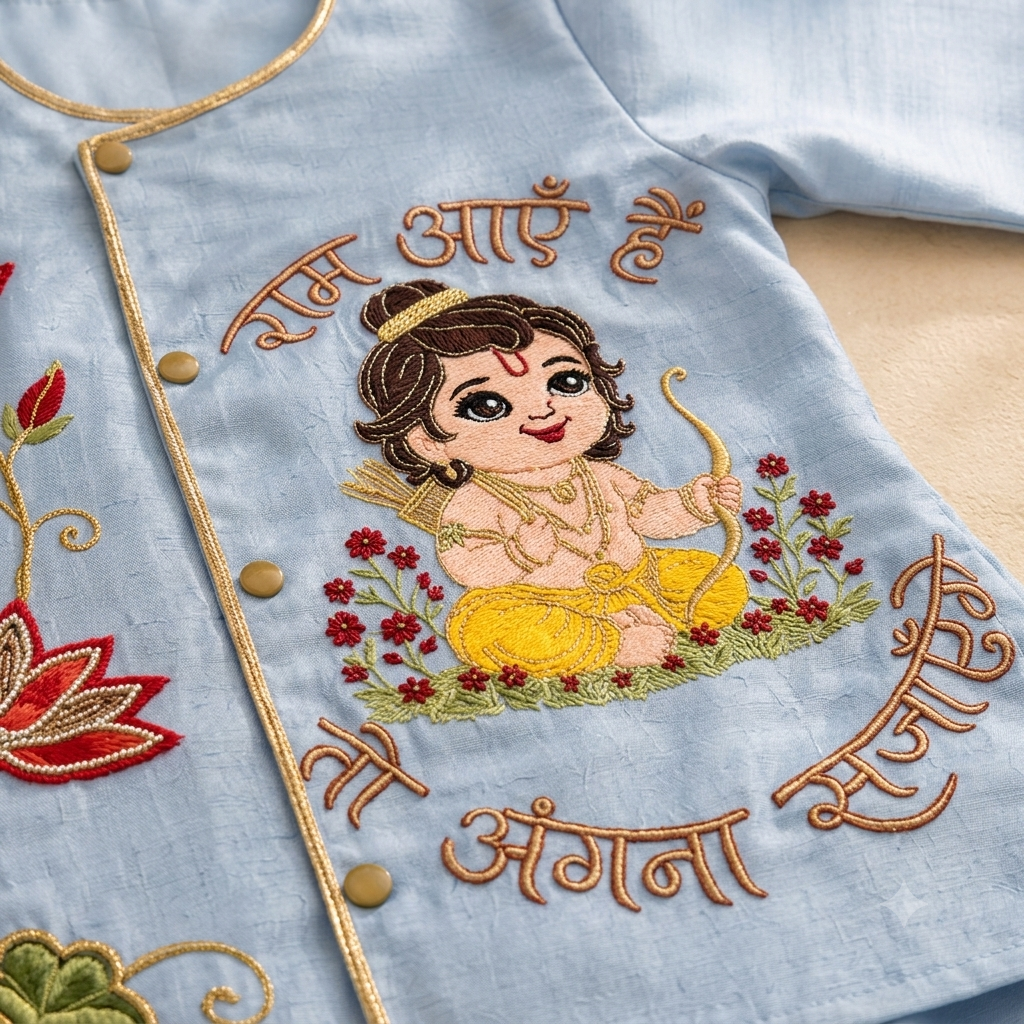 Embroidered Ram Kurta Set
