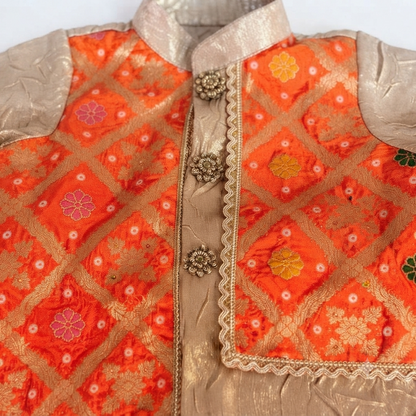 Gold Orange Kurta Set