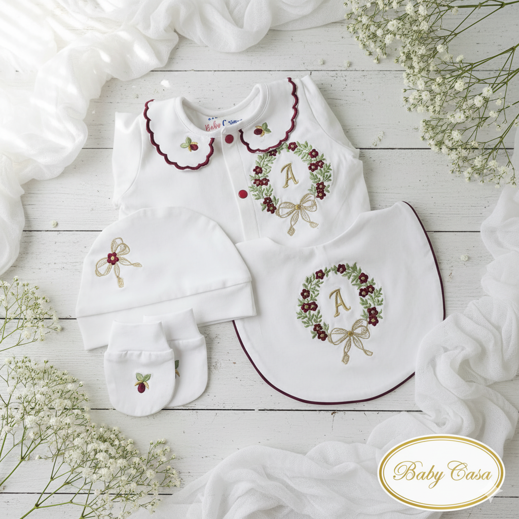 The Floral Embroidery Romper Set