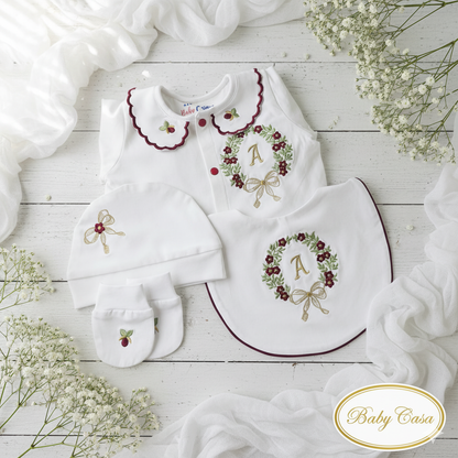 The Floral Embroidery Romper Set