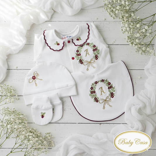 The Floral Embroidery Romper Set