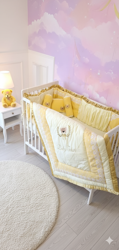 Golden Sunshine Teddy Bear Crib Collection
