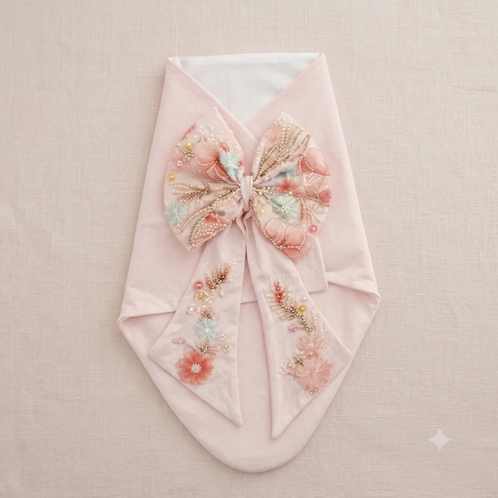 Blush Petal Bow Wrap