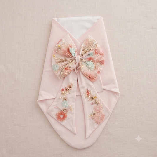 Blush Petal Bow Wrap