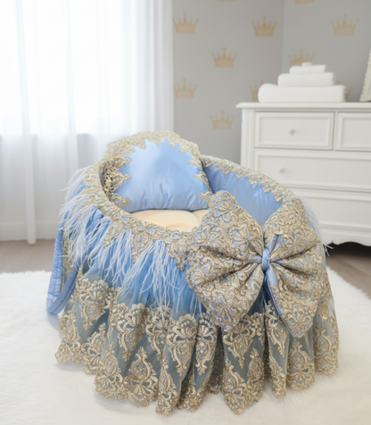 The Royal Cradle: Where Every Dream Begins. Blue Bassinet