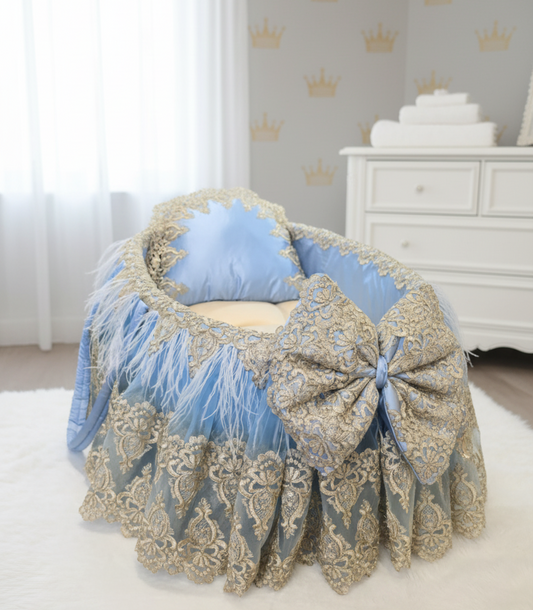 The Royal Cradle: Where Every Dream Begins. Blue Bassinet