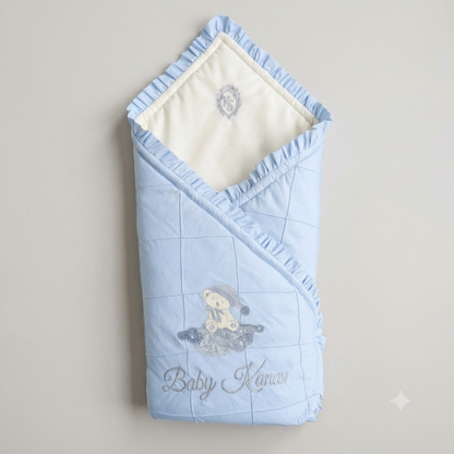 Sky Blue Teddy Cloud Baby Wrap