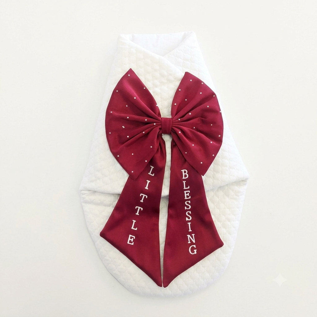 Maroon Bow Blessing Wrap