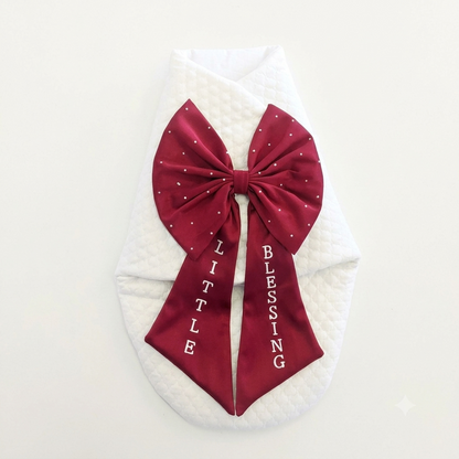 Maroon Bow Blessing Wrap
