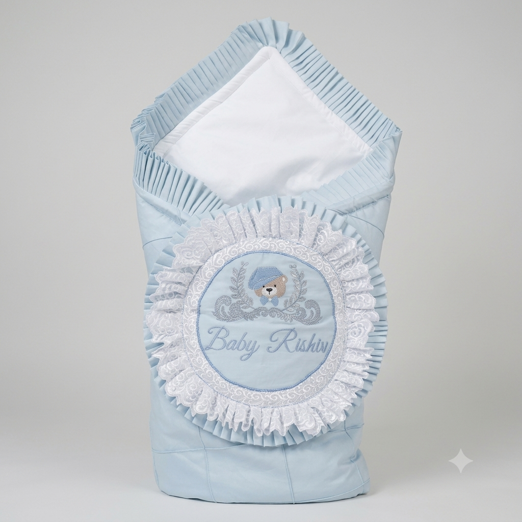 Blue Teddy Lace Wrap