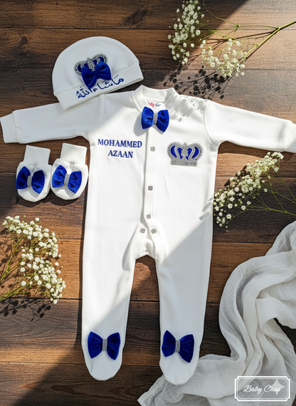 The Colored Rhinestone Crown Romper Set