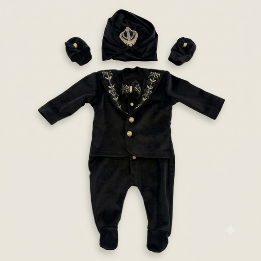 Black Royal Turban Set