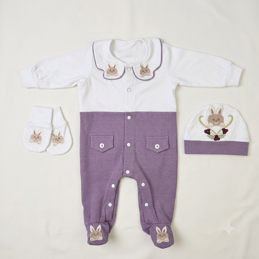 Lavender Bunny Romper Set