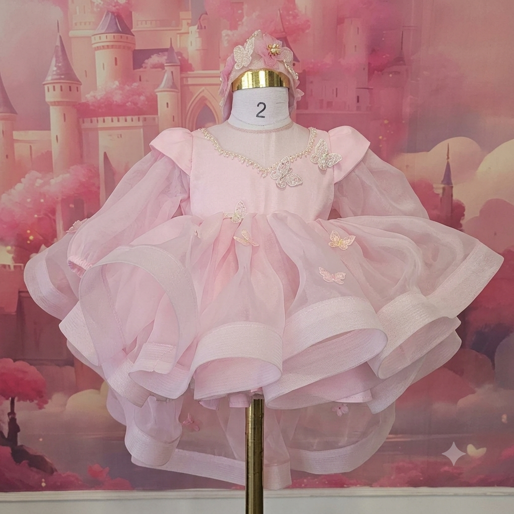 Pink Butterfly Princess Dress