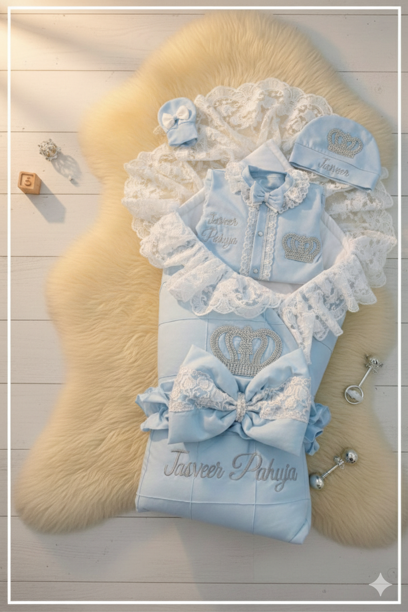 The Bow Crown Blue  Combo Set